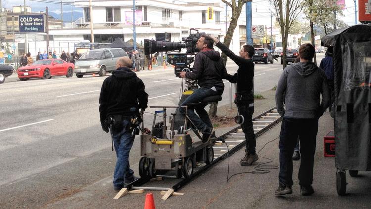 Film being shot on location in Vancouver